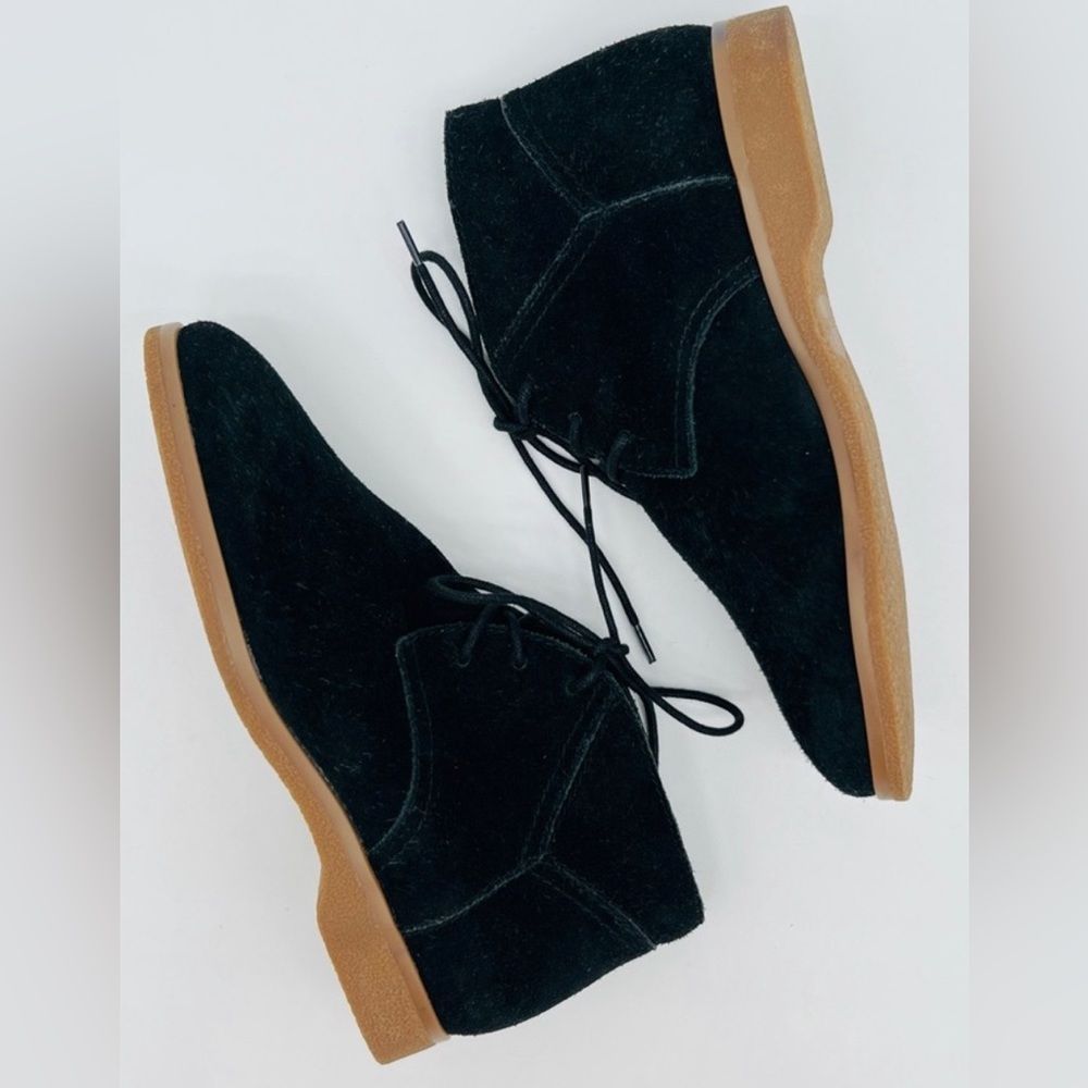 New! FRANCO SARTO Women’s Percy Chukka Suede Leather Ankle Boots Black Size 6